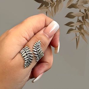 NEW! Fern Leaf Wrap Boho Ring Adjustable Midi Knuckle Bohemian Western Vintage